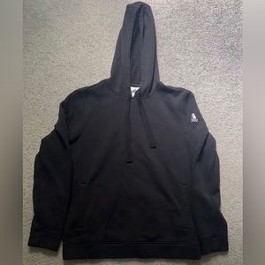 Black Embroidered Adidas Hoodie with Front Pocket